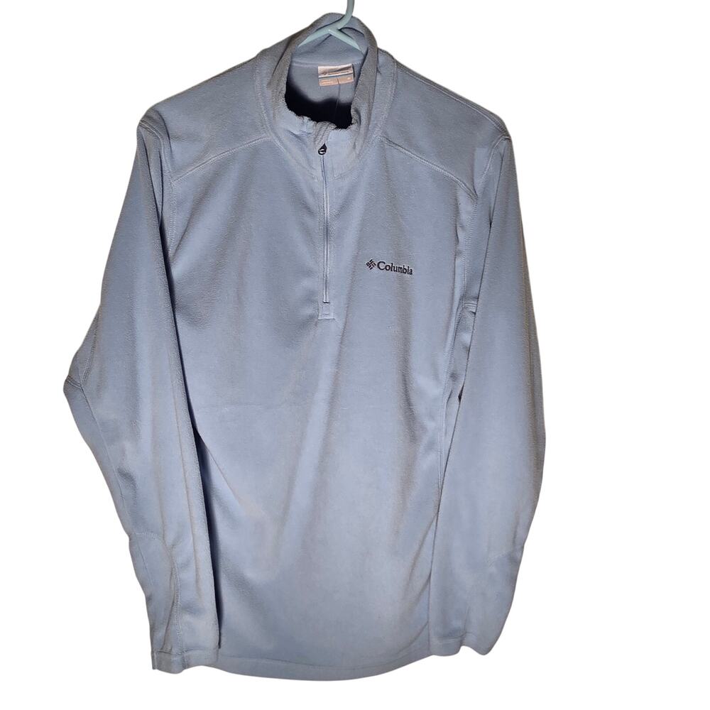 Columbia Powder Blue Quarter Zip Fleece - Men's Medium
